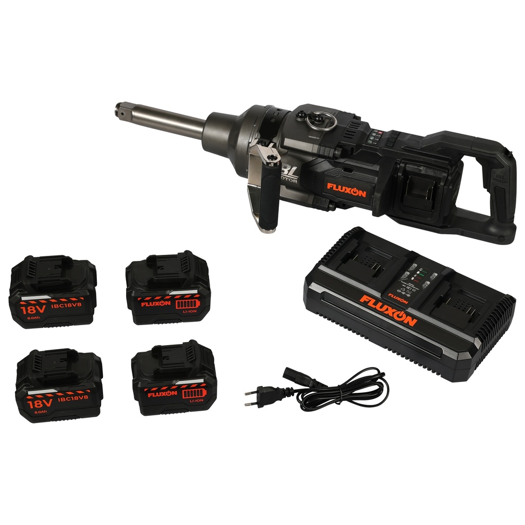 Cordless impact wrench 1" 4000Nm incl. 4x 8.0Ah batteries 18V + charger