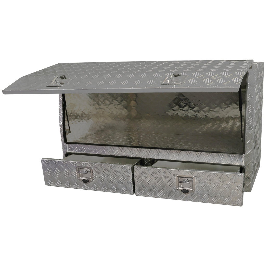 Jobsite box checkerplate with door and 2 drawers