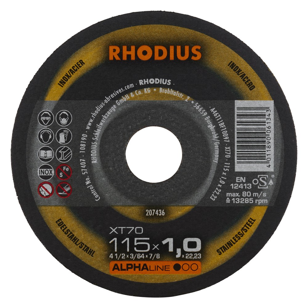 [208225] Cut-off wheel XT70 115 x 1,0 x 22,23mm 10 pieces