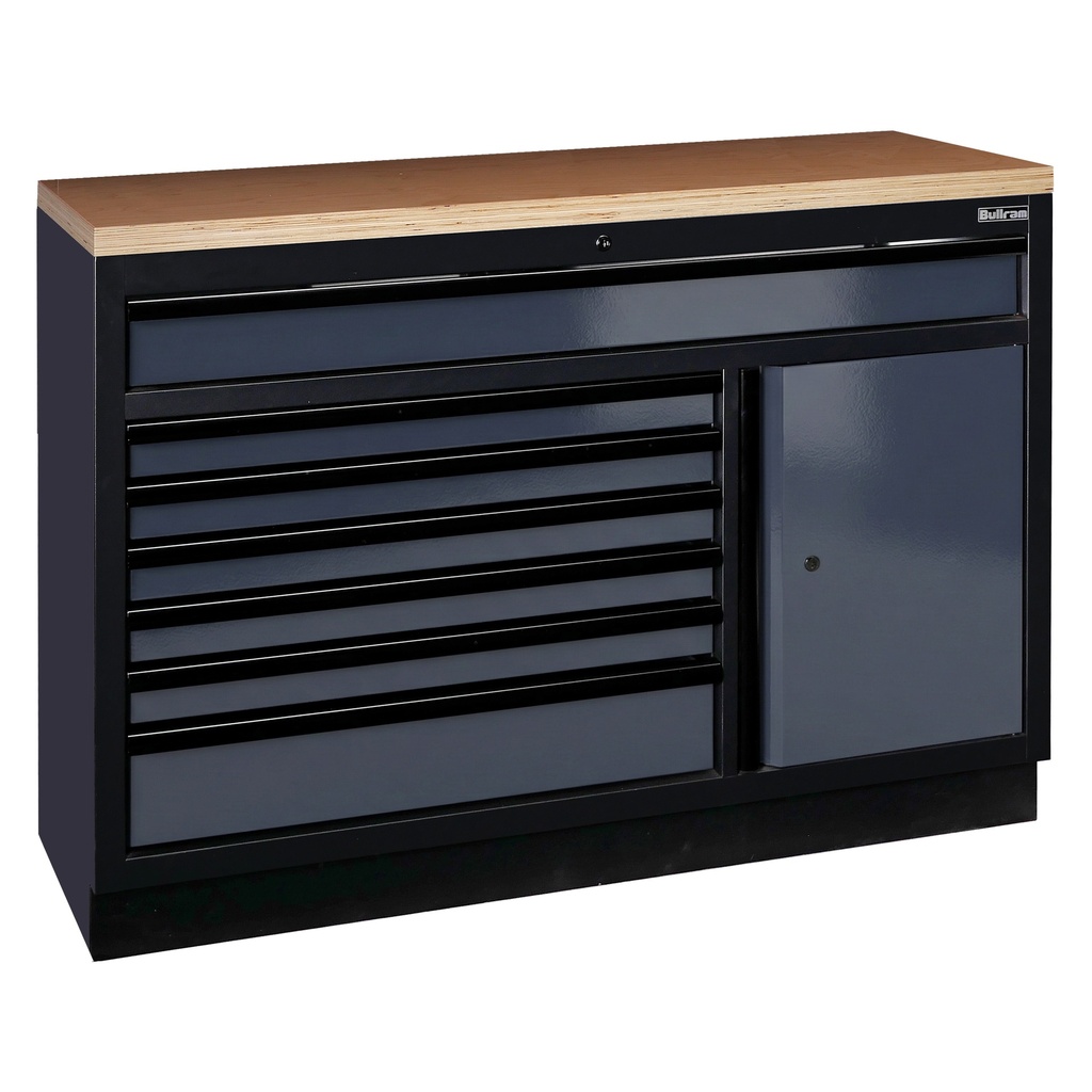 [GC13L7W] Base cabinet 7 drawers 1 door with wood worktop
